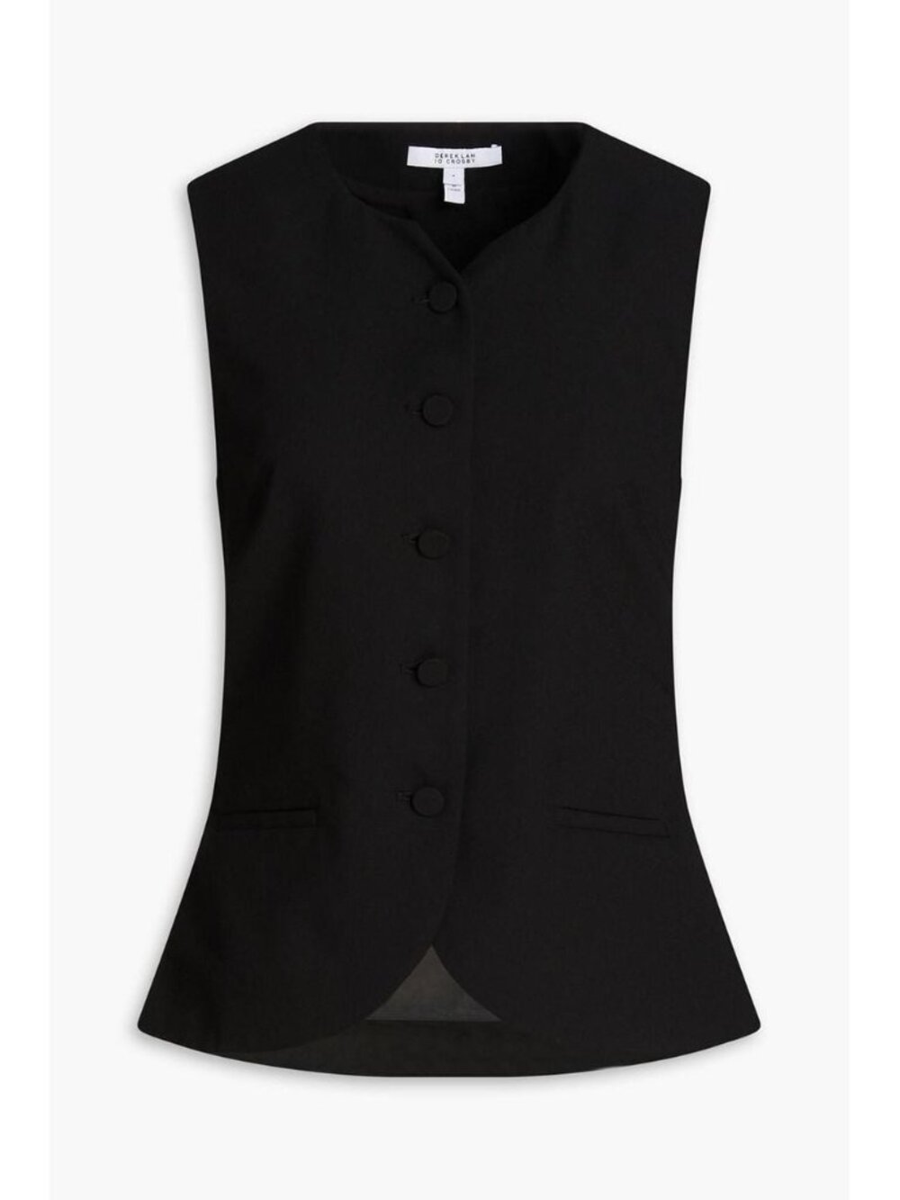 NWT 10 Crosby Derek Lam Women's Black Ruched Crepe Vest Size 2